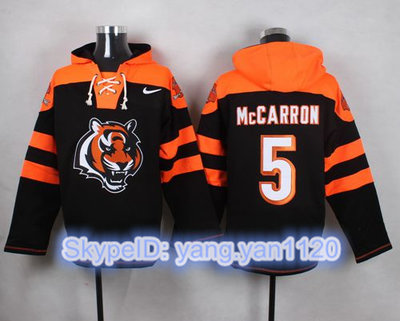 Nike Bengals #5 AJ McCarron Black Player Pullover NFL Hoodie Nike Bengals #5 AJ McCarron Black Player Pullover NFL Hoodie