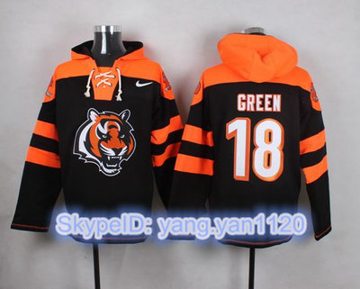 Nike Bengals #18 A.J. Green Black Player Pullover NFL Hoodie Nike Bengals #18 A.J. Green Black Player Pullover NFL Hoodie