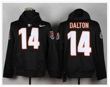 Cincinnati Bengals #14 Andy Dalton Black Pullover NFL Hoodie Cincinnati Bengals #14 Andy Dalton Black Pullover NFL Hoodie