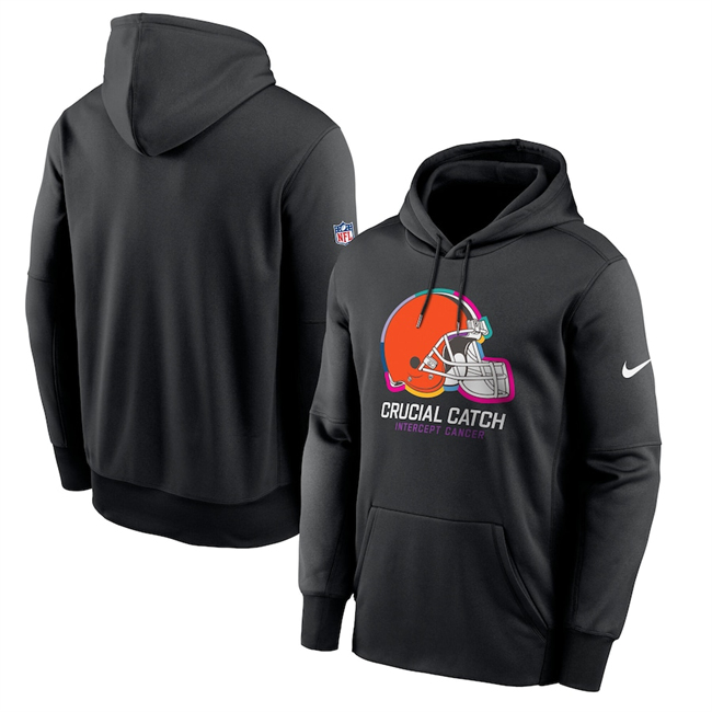 Men's Cleveland Browns Black 2024 Crucial Catch Club Pullover Hoodie Men's Cleveland Browns Black 2024 Crucial Catch Club Pullover Hoodie