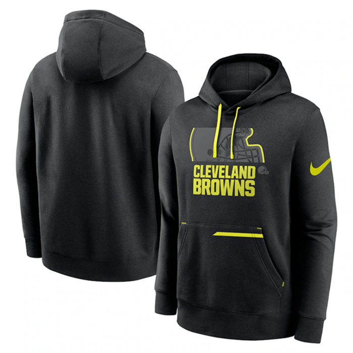 Men's Cleveland Browns Black Volt Pullover Hoodie Men's Cleveland Browns Black Volt Pullover Hoodie