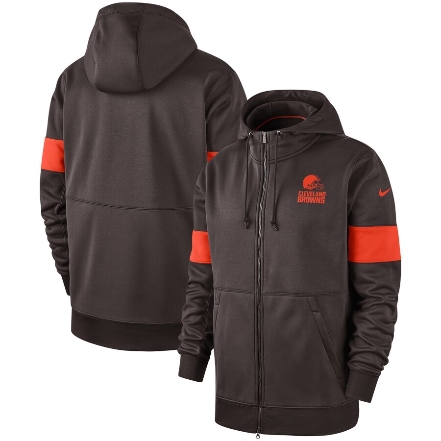 Cleveland Browns Nike Sideline Performance Full Zip Hoodie Brown Cleveland Browns Nike Sideline Performance Full Zip Hoodie Brown