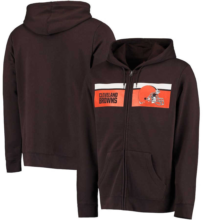 Cleveland Browns Majestic Touchback Full Zip Hoodie Brown Cleveland Browns Majestic Touchback Full Zip Hoodie Brown