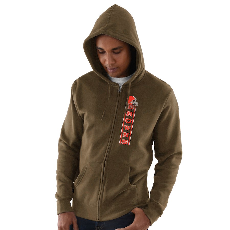 Cleveland Browns Hook And Ladder Full Zip Hoodie Brown Cleveland Browns Hook And Ladder Full Zip Hoodie Brown