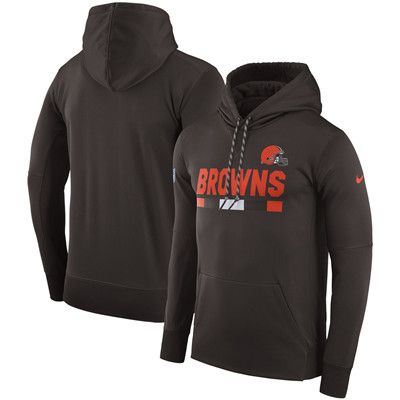 Men's Cleveland Browns Nike Brown Sideline Team Name Performance Pullover Hoodie Men's Cleveland Browns Nike Brown Sideline Team Name Performance Pullover Hoodie