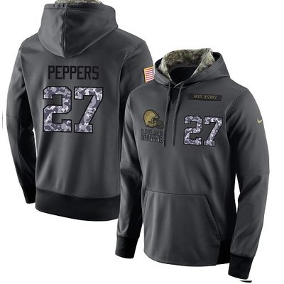 Nike Browns #27 Jabrill Peppers Stitched Black Men's Anthracite Salute to Service Player Performance Hoodie Nike Browns #27 Jabrill Peppers Stitched Black Men's Anthracite Salute to Service Player Performance Hoodie