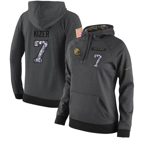 NFL Women's Nike Cleveland Browns #7 DeShone Kizer Stitched Black Anthracite Salute to Service Player Performance Hoodie NFL Women's Nike Cleveland Browns #7 DeShone Kizer Stitched Black Anthracite Salute to Service Player Performance Hoodie