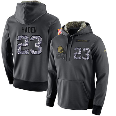 NFL Men's Nike Cleveland Browns #23 Joe Haden Stitched Black Anthracite Salute to Service Player Performance Hoodie NFL Men's Nike Cleveland Browns #23 Joe Haden Stitched Black Anthracite Salute to Service Player Performance Hoodie