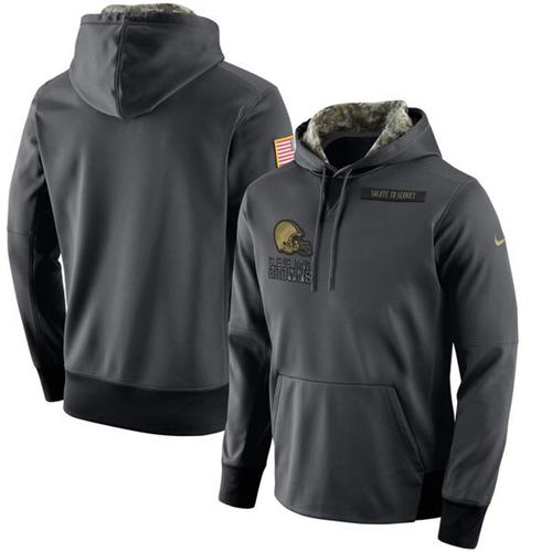 Men's Cleveland Browns Nike Anthracite Salute to Service Player Performance Hoodie Men's Cleveland Browns Nike Anthracite Salute to Service Player Performance Hoodie