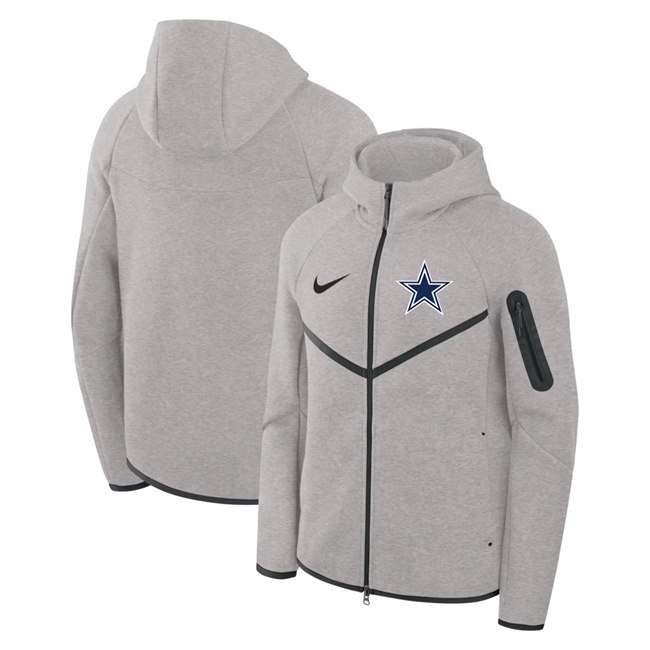 Men's Dallas Cowboys Gray Tech Fleece Full-Zip Windrunner Hoodie Men's Dallas Cowboys Gray Tech Fleece Full-Zip Windrunner Hoodie