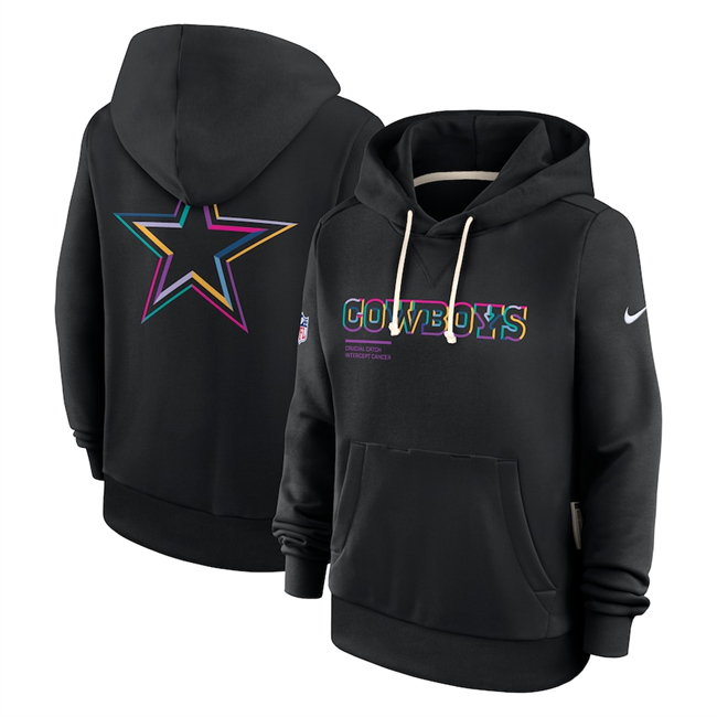 Women's Dallas Cowboys Black 2025 Crucial Catch Club Pullover Hoodie(Run Small) Women's Dallas Cowboys Black 2025 Crucial Catch Club Pullover Hoodie(Run Small)