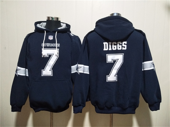 Men's Dallas Cowboys #7 Trevon Diggs Navy Ageless Must-Have Lace-Up Pullover Hoodie Men's Dallas Cowboys #7 Trevon Diggs Navy Ageless Must-Have Lace-Up Pullover Hoodie