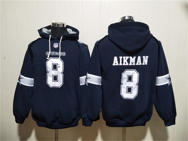 Men's Dallas Cowboys #8 Troy Aikman Navy Ageless Must-Have Lace-Up Pullover Hoodie Men's Dallas Cowboys #8 Troy Aikman Navy Ageless Must-Have Lace-Up Pullover Hoodie