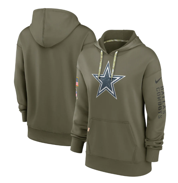 Women's Dallas Cowboys 2022 Olive Salute To Service Therma Performance Pullover Hoodie(Run Small) Women's Dallas Cowboys 2022 Olive Salute To Service Therma Performance Pullover Hoodie(Run Small)