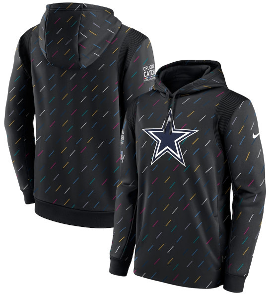Men's Dallas Cowboys 2021 Charcoal Crucial Catch Therma Pullover Hoodie Men's Dallas Cowboys 2021 Charcoal Crucial Catch Therma Pullover Hoodie