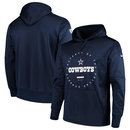 Men's Dallas Cowboys Nike Navy Sideline Property Of Wordmark Logo Performance Pullover Hoodie Men's Dallas Cowboys Nike Navy Sideline Property Of Wordmark Logo Performance Pullover Hoodie