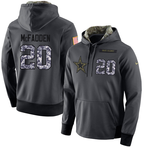 NFL Men's Nike Dallas Cowboys #20 Darren McFadden Stitched Black Anthracite Salute to Service Player Performance Hoodie NFL Men's Nike Dallas Cowboys #20 Darren McFadden Stitched Black Anthracite Salute to Service Player Performance Hoodie