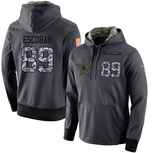 NFL Men's Nike Dallas Cowboys #89 Gavin Escobar Stitched Black Anthracite Salute to Service Player Performance Hoodie NFL Men's Nike Dallas Cowboys #89 Gavin Escobar Stitched Black Anthracite Salute to Service Player Performance Hoodie