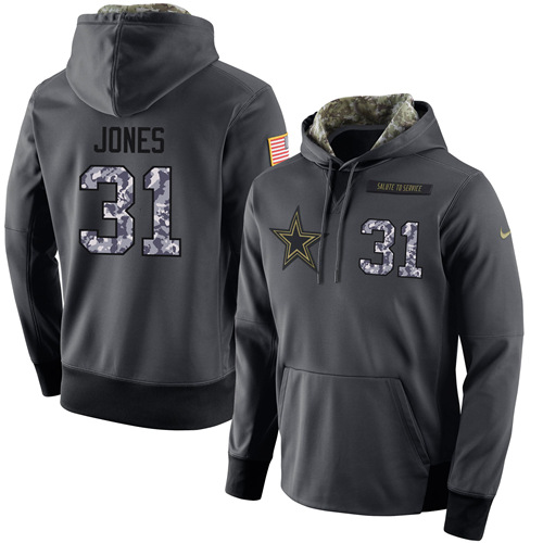 NFL Men's Nike Dallas Cowboys #31 Byron Jones Stitched Black Anthracite Salute to Service Player Performance Hoodie NFL Men's Nike Dallas Cowboys #31 Byron Jones Stitched Black Anthracite Salute to Service Player Performance Hoodie