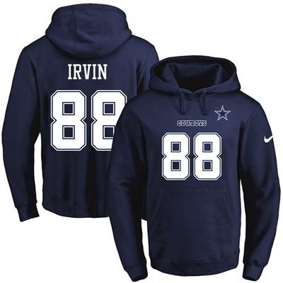 Nike Cowboys #88 Michael Irvin Navy Blue Name & Number Pullover NFL Hoodie Nike Cowboys #88 Michael Irvin Navy Blue Name & Number Pullover NFL Hoodie