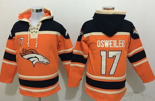 Nike Broncos #17 Brock Osweiler Orange Sawyer Hooded Sweatshirt NFL Hoodie