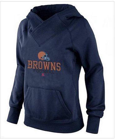 Women's Cleveland Browns Big & Tall Critical Victory Pullover Hoodie Navy Blue
