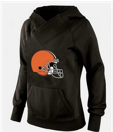 Women's Cleveland Browns Logo Pullover Hoodie Black