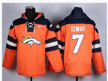 NEW Denver Broncos #7 John Elway Orange Player Pullover NFL Hoodie NEW Denver Broncos #7 John Elway Orange Player Pullover NFL Hoodie