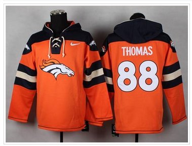 NEW Broncos #88 Demaryius Thomas Orange Player Pullover NFL Hoodie