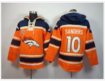 Denver Broncos #10 Emmanuel Sanders Orange Sawyer Hooded Sweatshirt NFL Hoodie Denver Broncos #10 Emmanuel Sanders Orange Sawyer Hooded Sweatshirt NFL Hoodie