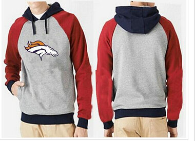Denver Broncos Logo Pullover Hoodie Grey & Red Denver Broncos Logo Pullover Hoodie Grey & Red