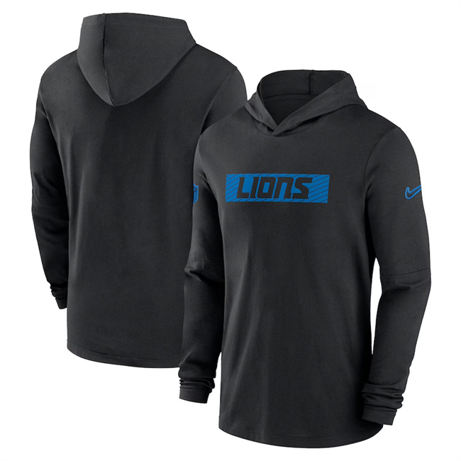 Men's Detroit Lions Black Sideline Performance Hoodie Men's Detroit Lions Black Sideline Performance Hoodie