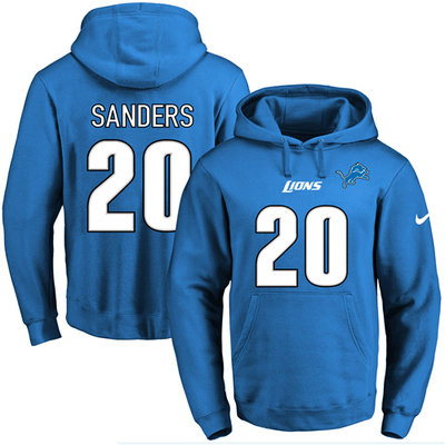 Nike Lions #20 Barry Sanders Blue Name & Number Pullover NFL Hoodie Nike Lions #20 Barry Sanders Blue Name & Number Pullover NFL Hoodie