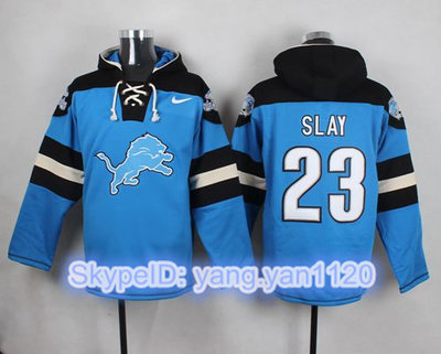 Nike Lions #23 Darius Slay Blue Player Pullover NFL Hoodie Nike Lions #23 Darius Slay Blue Player Pullover NFL Hoodie