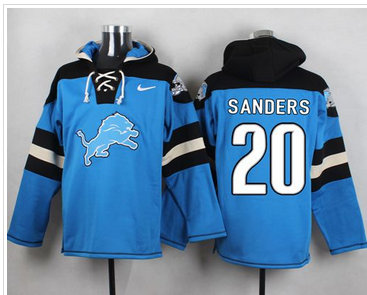Nike Detroit Lions #20 Barry Sanders Blue Player Pullover NFL Hoodie Nike Detroit Lions #20 Barry Sanders Blue Player Pullover NFL Hoodie