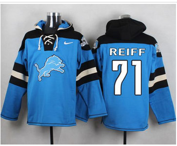 Nike Detroit Lions #71 Riley Reiff Blue Player Pullover NFL Hoodie Nike Detroit Lions #71 Riley Reiff Blue Player Pullover NFL Hoodie