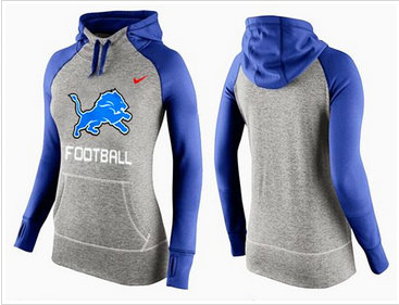 Women Nike Detroit Lions Performance Hoodie Grey & Blue_1 Women Nike Detroit Lions Performance Hoodie Grey & Blue_1