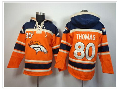 Denver Broncos #80 Julius Thomas Orange Sawyer Hooded Sweatshirt NFL Hoodie Denver Broncos #80 Julius Thomas Orange Sawyer Hooded Sweatshirt NFL Hoodie