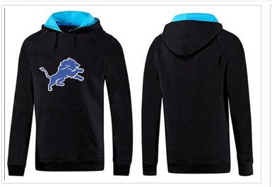 Detroit Lions Logo Pullover Hoodie Black & Blue Detroit Lions Logo Pullover Hoodie Black & Blue