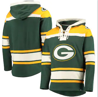 Green Bay Packers '47 Lacer V-Neck Pullover Hoodie – Green Gold Green Bay Packers '47 Lacer V-Neck Pullover Hoodie – Green Gold