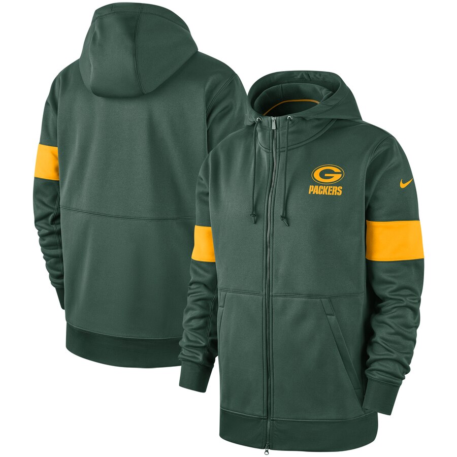 Green Bay Packers Nike Sideline Performance Full Zip Hoodie Green Green Bay Packers Nike Sideline Performance Full Zip Hoodie Green
