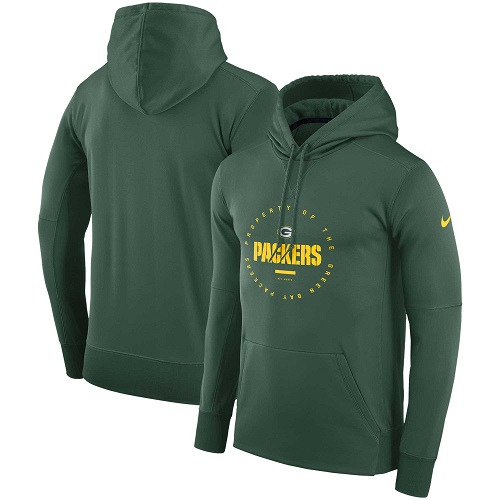 Men's Green Bay Packers Nike Green Sideline Property Of Wordmark Logo Performance Pullover Hoodie Men's Green Bay Packers Nike Green Sideline Property Of Wordmark Logo Performance Pullover Hoodie