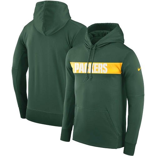 Men's Green Bay Packers Nike Green Sideline Team Performance Pullover Hoodie Men's Green Bay Packers Nike Green Sideline Team Performance Pullover Hoodie