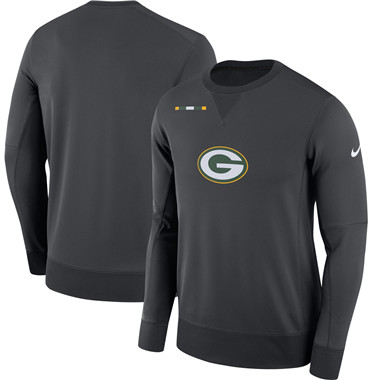 Men's Green Bay Packers Nike Charcoal Sideline Team Logo Performance Sweatshirt Men's Green Bay Packers Nike Charcoal Sideline Team Logo Performance Sweatshirt