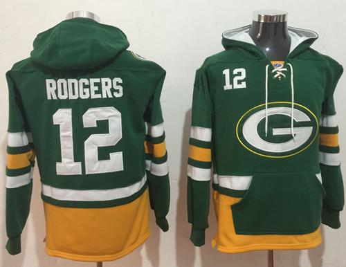 Nike Packers #12 Aaron Rodgers Green Gold Name & Number Pullover NFL Hoodie Nike Packers #12 Aaron Rodgers Green Gold Name & Number Pullover NFL Hoodie