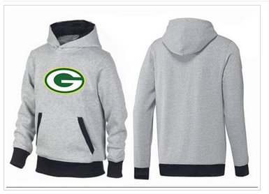 Green Bay Packers Logo Pullover Hoodie Grey & Black