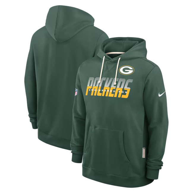 Men's Green Bay Packers Green Sideline Standard Issue Top Prospect Dri-FIT Hoodie
