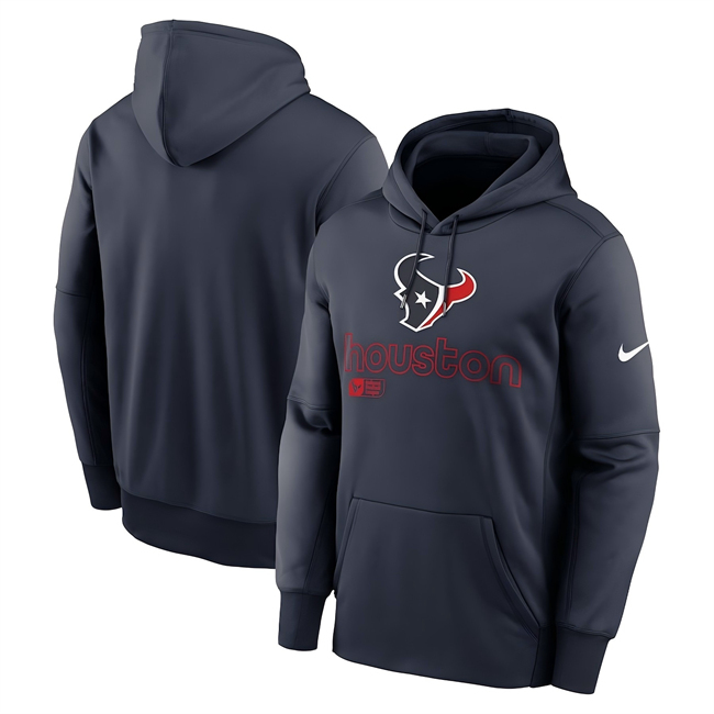 Men's Houston Texans Navy Performance Pullover Hoodie Men's Houston Texans Navy Performance Pullover Hoodie