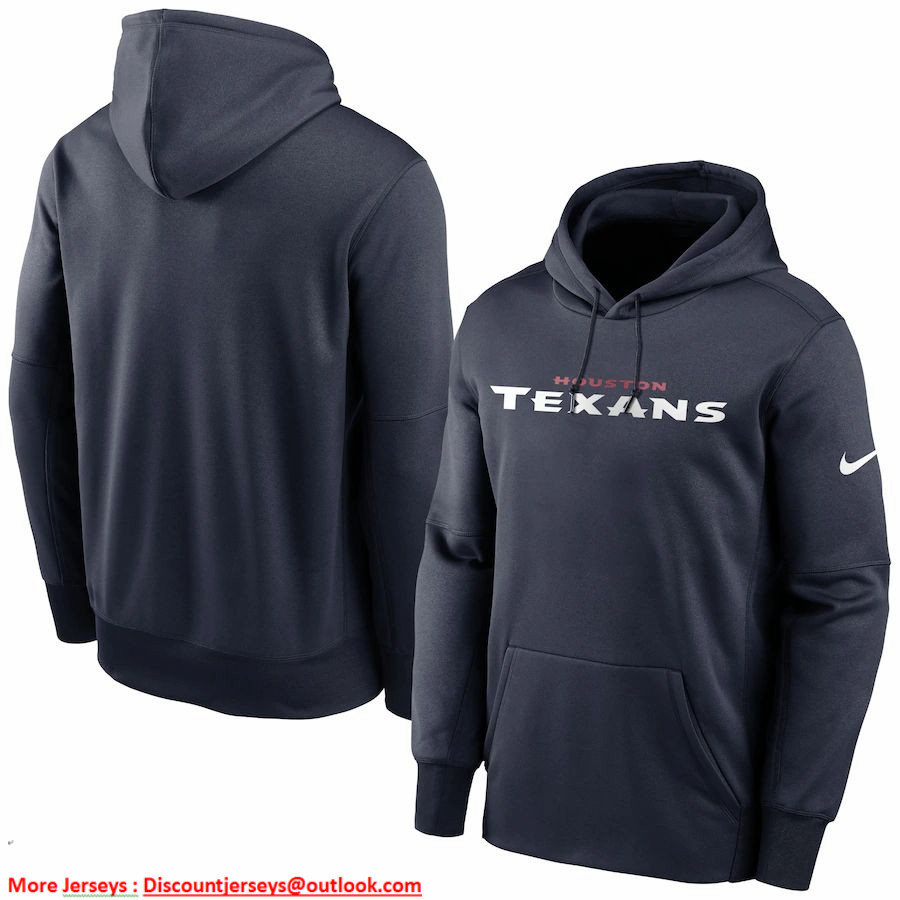 Houston Texans Nike Fan Gear Wordmark Performance Pullover Hoodie Navy