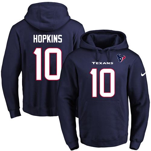 Nike Texans #10 DeAndre Hopkins Navy Blue Name & Number Pullover NFL Hoodie Nike Texans #10 DeAndre Hopkins Navy Blue Name & Number Pullover NFL Hoodie